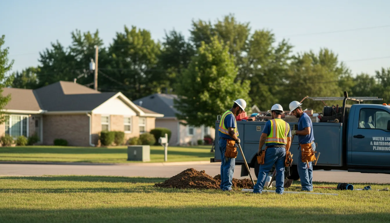 Residential water line and bathroom plumbing service in Harrison, NJ